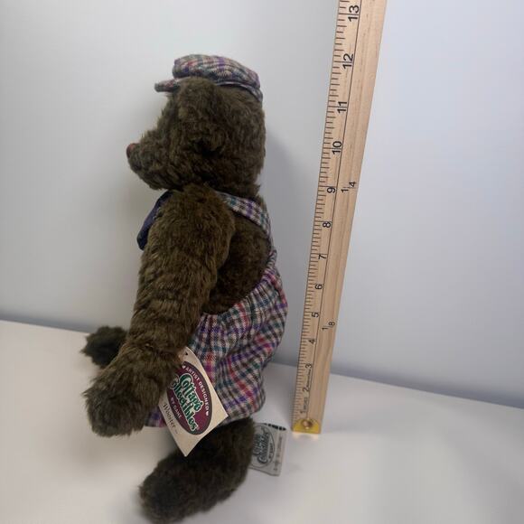 VINTAGE Cottage Collectibles Wooster Plush Toy TEDDY BEAR Ganz overalls TAGGED - Picture 3 of 7